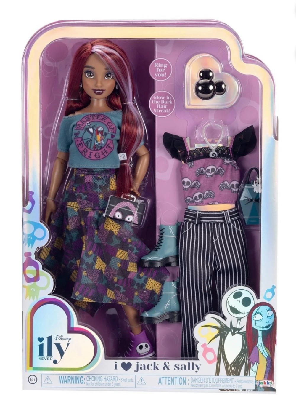 Disney ILY 4Ever Jack & Sally Doll Set - Purple, Teal, Black